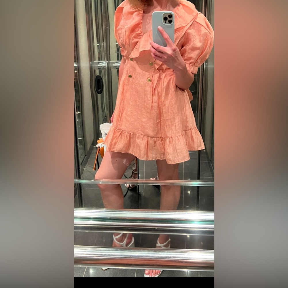 Sandro Vibrant Salmon Mini Dress